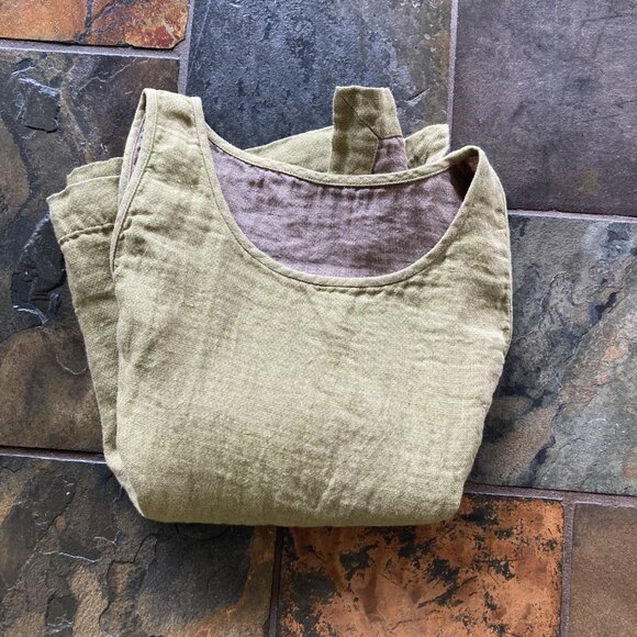 ARITZIA, Summer Linen Top, OS, Mustard Green and Coco inside - Picture 15 of 15